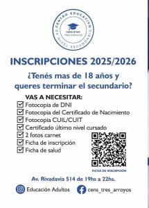 (audio) Abren nueva instancia de inscripciones para la secundaria de adultos
