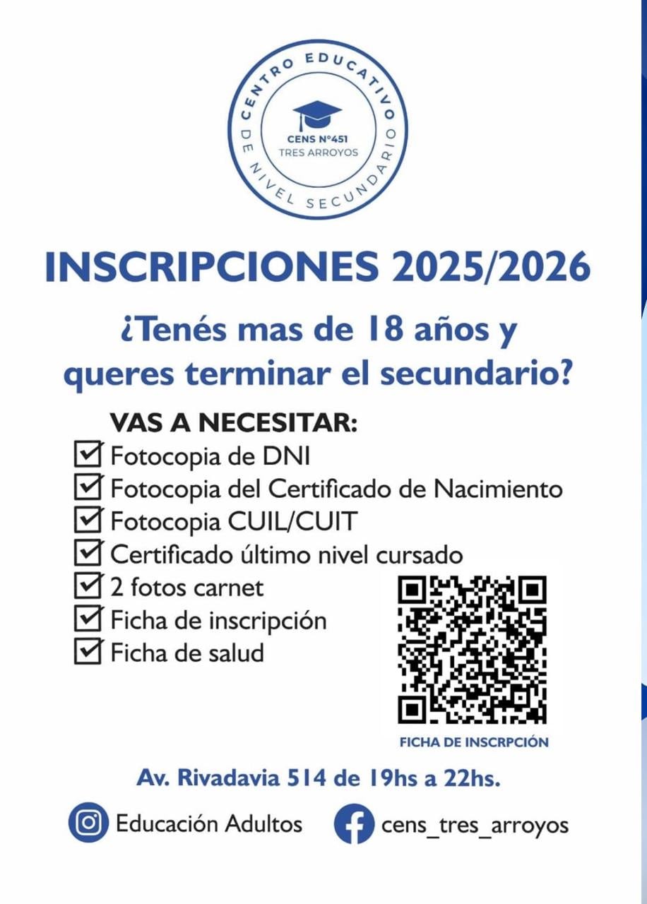 (audio) Abren nueva instancia de inscripciones para la secundaria de adultos