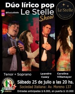 Show Lírico-Pop en la Sociedad Italiana por el Aniversario