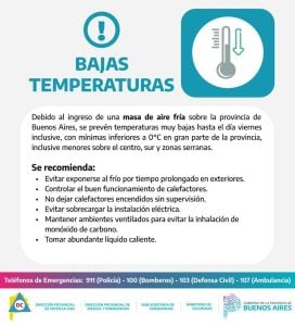 Bajas temperaturas en nuestra ciudad