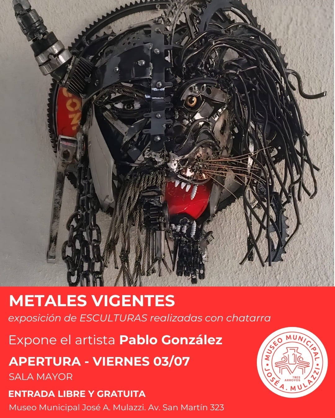 Exposición de esculturas en chatarra “Metales Vigentes” en el Mulazzi