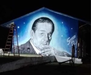 (audio) Raúl Salvadori detalló la creación de su imponente mural de René Favaloro