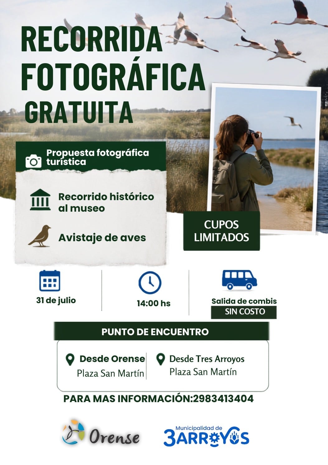 La Delegación de Orense invita a una recorrida fotográfica y de avistaje de aves