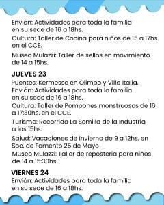 Vacaciones de Invierno: el Municipio invita a disfrutar de una agenda para toda la familia