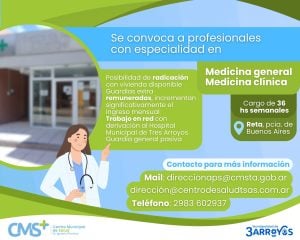 El Centro Municipal de Salud convoca a médicos generalistas y clínicos para Reta