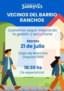 Pablo Garate y funcionarios municipales se reunirán con vecinos del barrio Ranchos