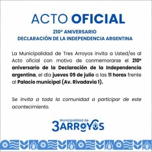 Acto por el 9 de Julio: este jueves a las 11:00