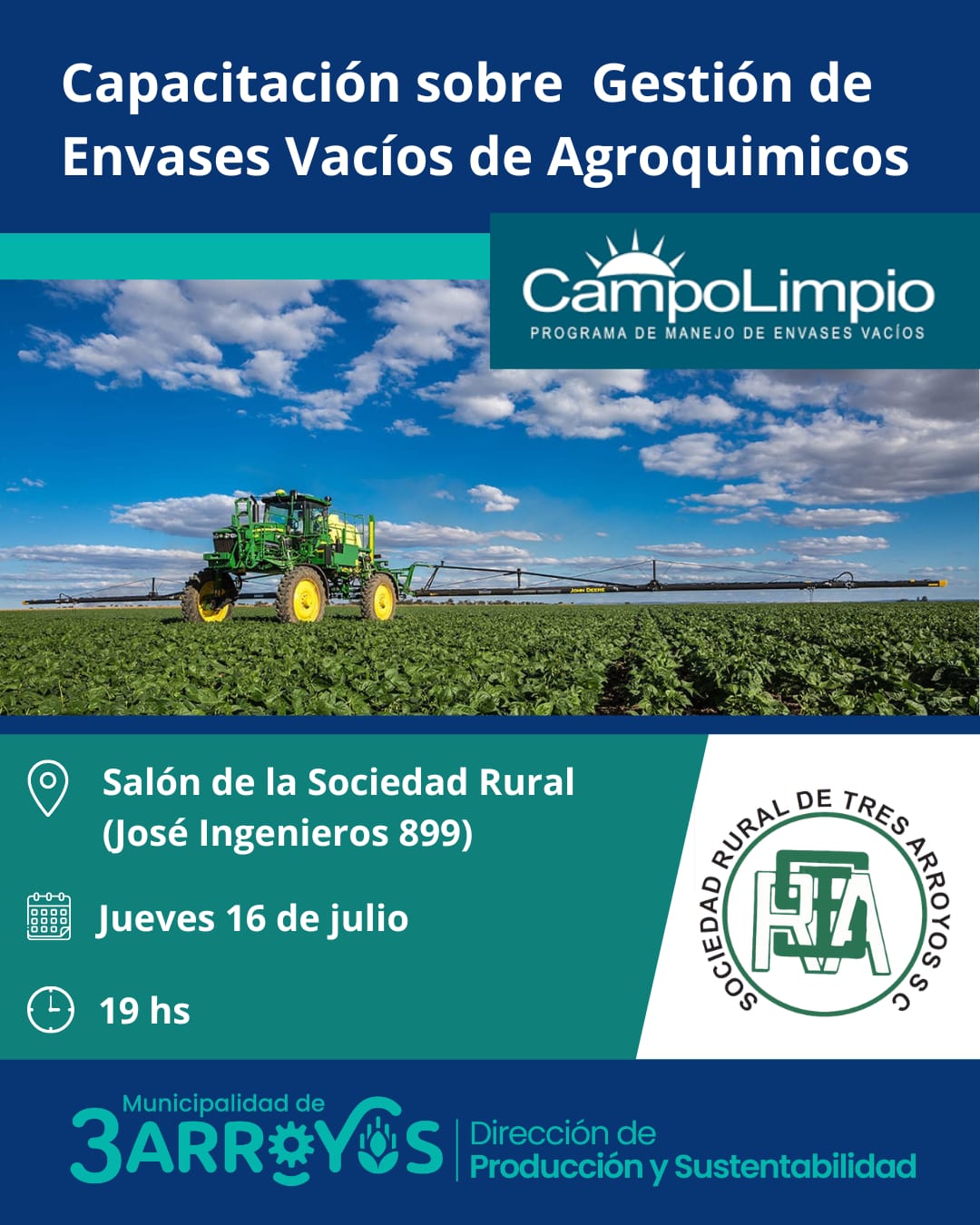 Charla sobre el manejo de envases vacíos de agroquímicos en la Sociedad Rural