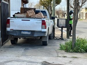Choque de camionetas con fuertes daños materiales