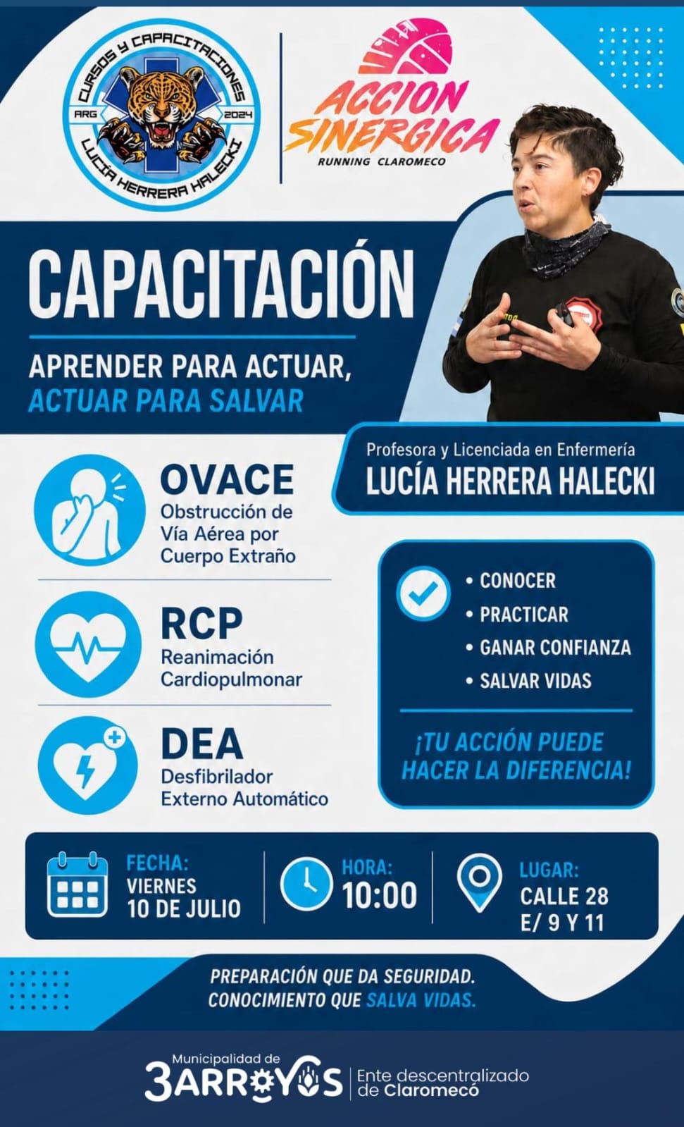 Capacitación de RCP y DEA en el Espacio de Arte de Claromecó