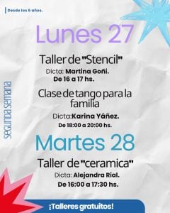 Inscripciones abiertas para los talleres de invierno gratuitos del Centro Cultural