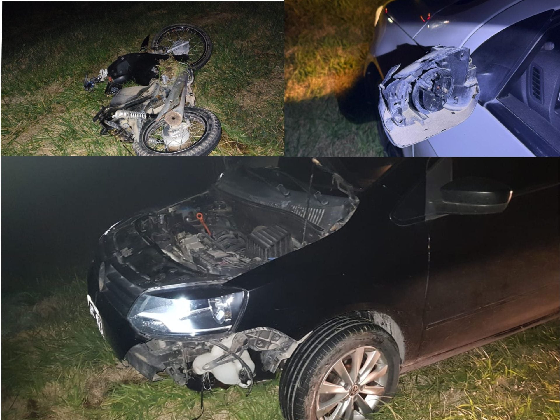 Salvada de milagro: Mujer chocó en moto con dos autos en ruta 3. Alcoholemia positiva
