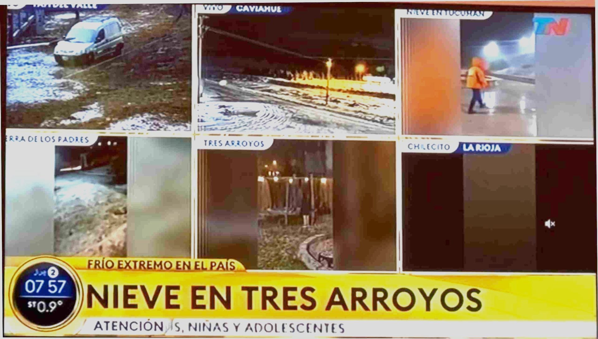 (videos) La primera nevada del invierno. De Tres Arroyos a todo el país las imágenes de LU24 por TN