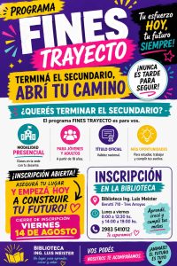 La Biblioteca Meister abre inscripciones para finalizar estudios primarios y secundarios