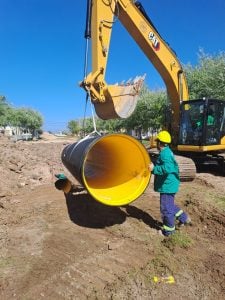 La obra de desagües pluviales en Barrio Olimpo alcanza el 89% de avance y entra en su etapa final