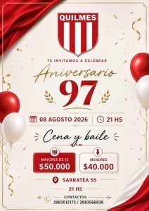 El Club Quilmes celebra su 97º aniversario (audio)