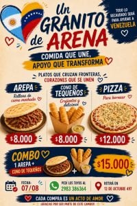 (audio) La colectividad venezolana local organiza venta de comidas para ayudar a los damnificados