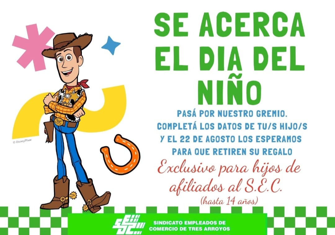 Empleados de Comercio entrega cupones para los regalos del Día del Niño