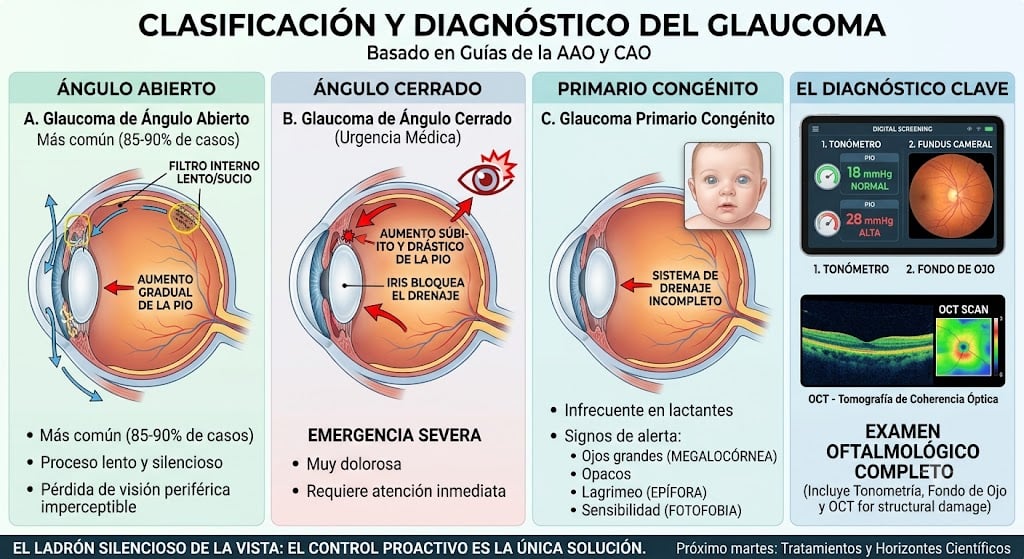 No todos los glaucomas son iguales: Tipos, síntomas ocultos y el diagnóstico clave
