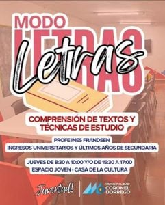 Dorrego: Espacio Joven, talleres gratuitos para estudiantes
