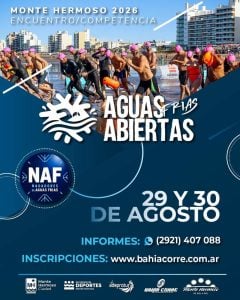 Monte Hermoso espera a nadadores de Aguas Abiertas Frías